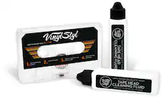 VinylStyl
Add 5-6 Drops Here
1. demagnetizes heads
2. cleans heads
3. cleans capstan and pinch roller
4. automatically reverses
HIGH QUALITY TAPE HEAD CLEANING FLUID
KEEP OUT OF REACH OF CHILDREN