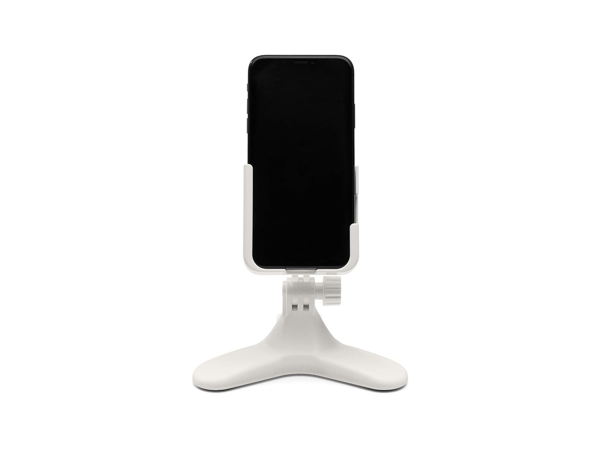 Alt View 1. WeatherTech - DeskFone Two View | Rotatable & Adjustable Universal Desktop Cell Phone Holder – White Body – Orange Metal Knobs - White/Orange Metal.