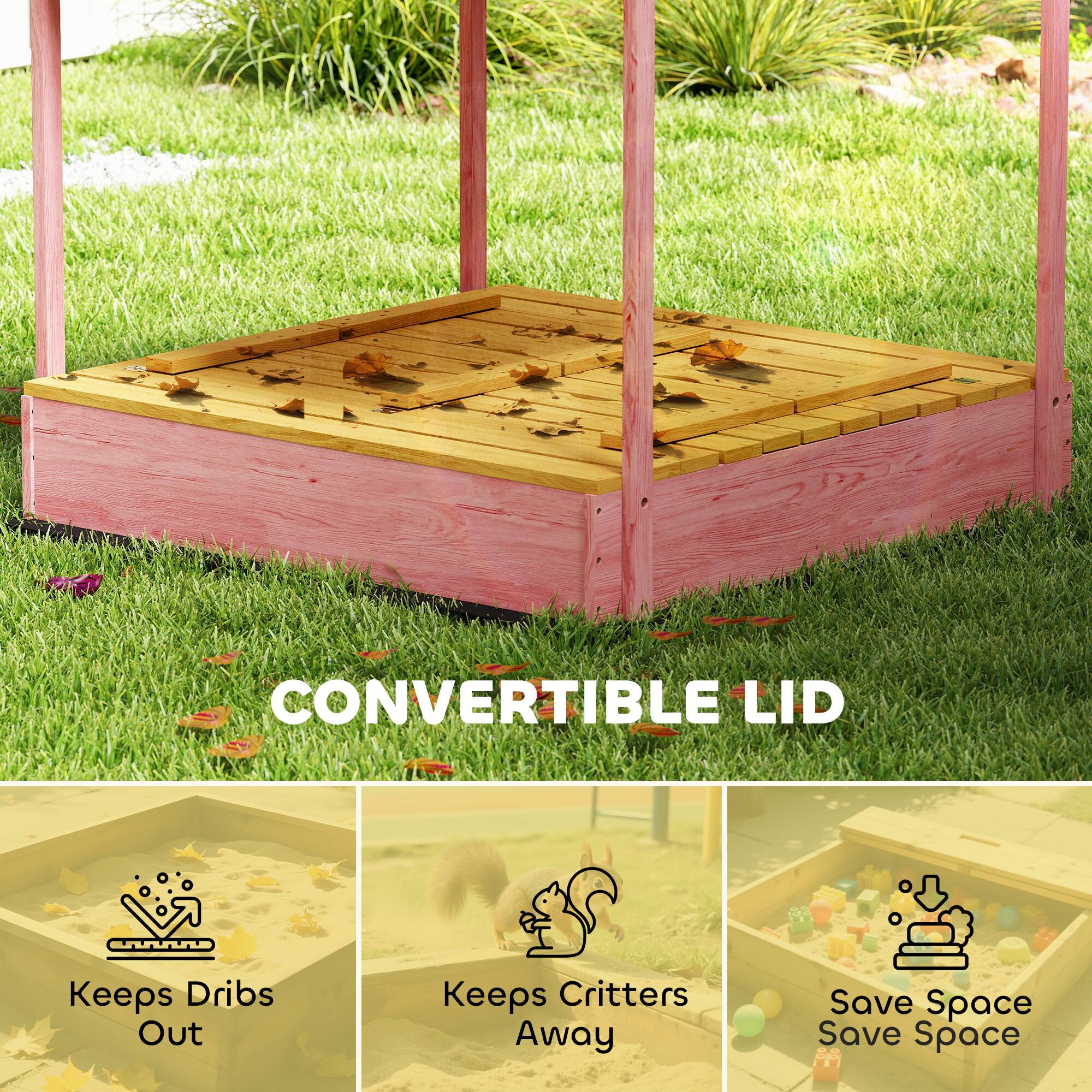 CONVERTIBLE LID  
Keeps Drips Out  
Keeps Critters Away  
Save Space