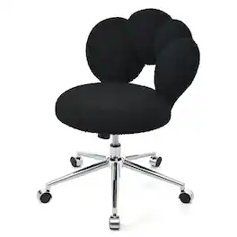 Boyel Living - Teddy Fabric Ergonomic Adjustable Height Swivel Office Chair - Black