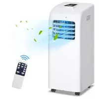 Costway Ashrae 8000 BTU Portable Air Conditioner & Dehumidifier Function Remote W/ Window Kit Side Handles & Wheels - White - Front_Zoom