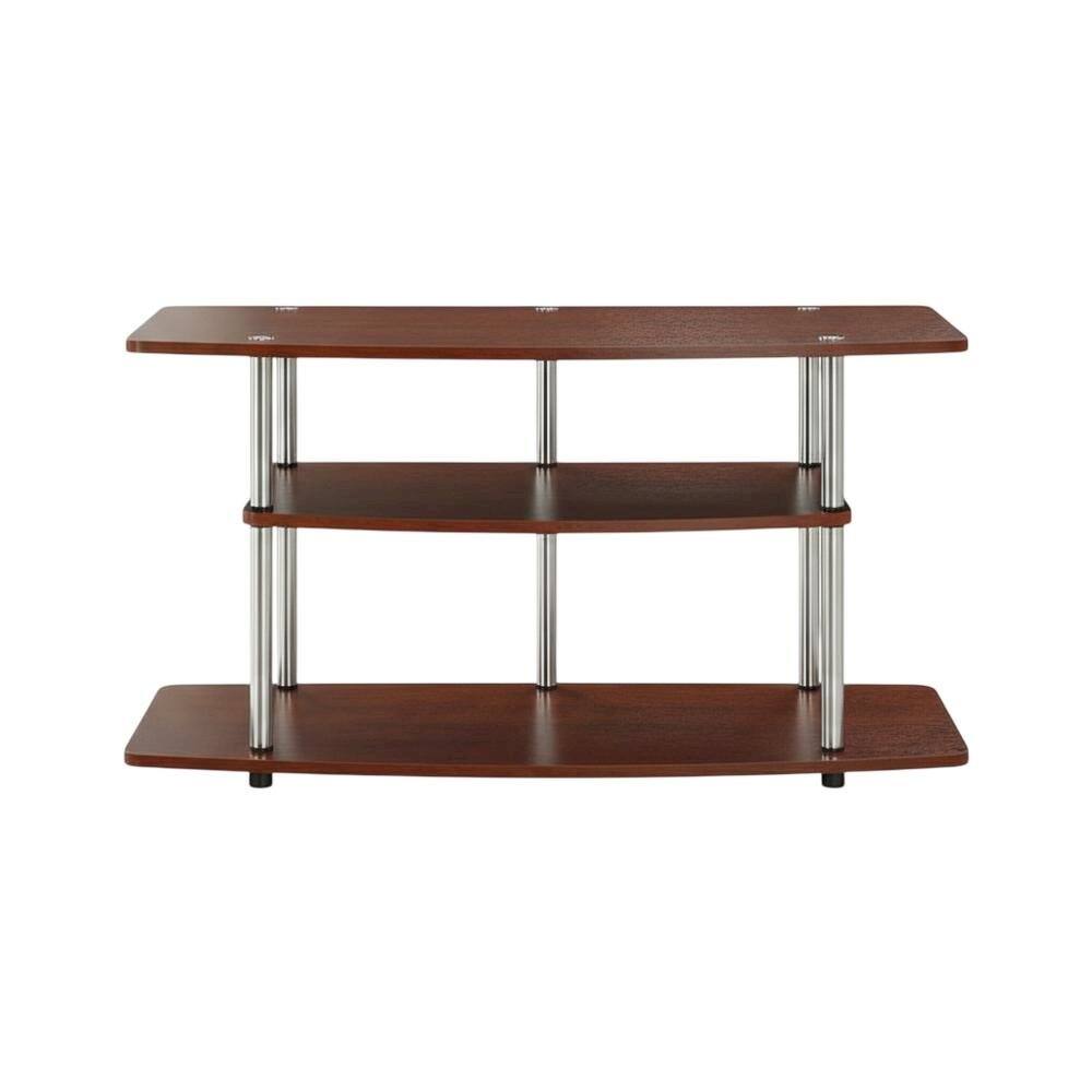 Alt View 3. FurniFact - Contemporary Brown Particle Board TV Stand for up to 46-Inch TVs - Brown.