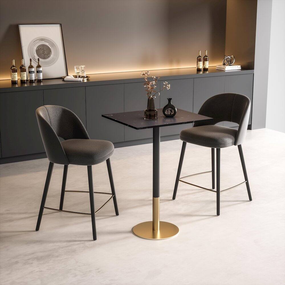 Alt View 1. Elegant Decor - Ronan 28 Inch Pub Table In Black - Black And Gold.