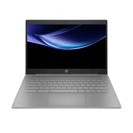 Front. HP - HP 14" HD Chromebook: Intel Celeron N4500 1.1GHz - 4GB|64G - Chrome OS - Gray.