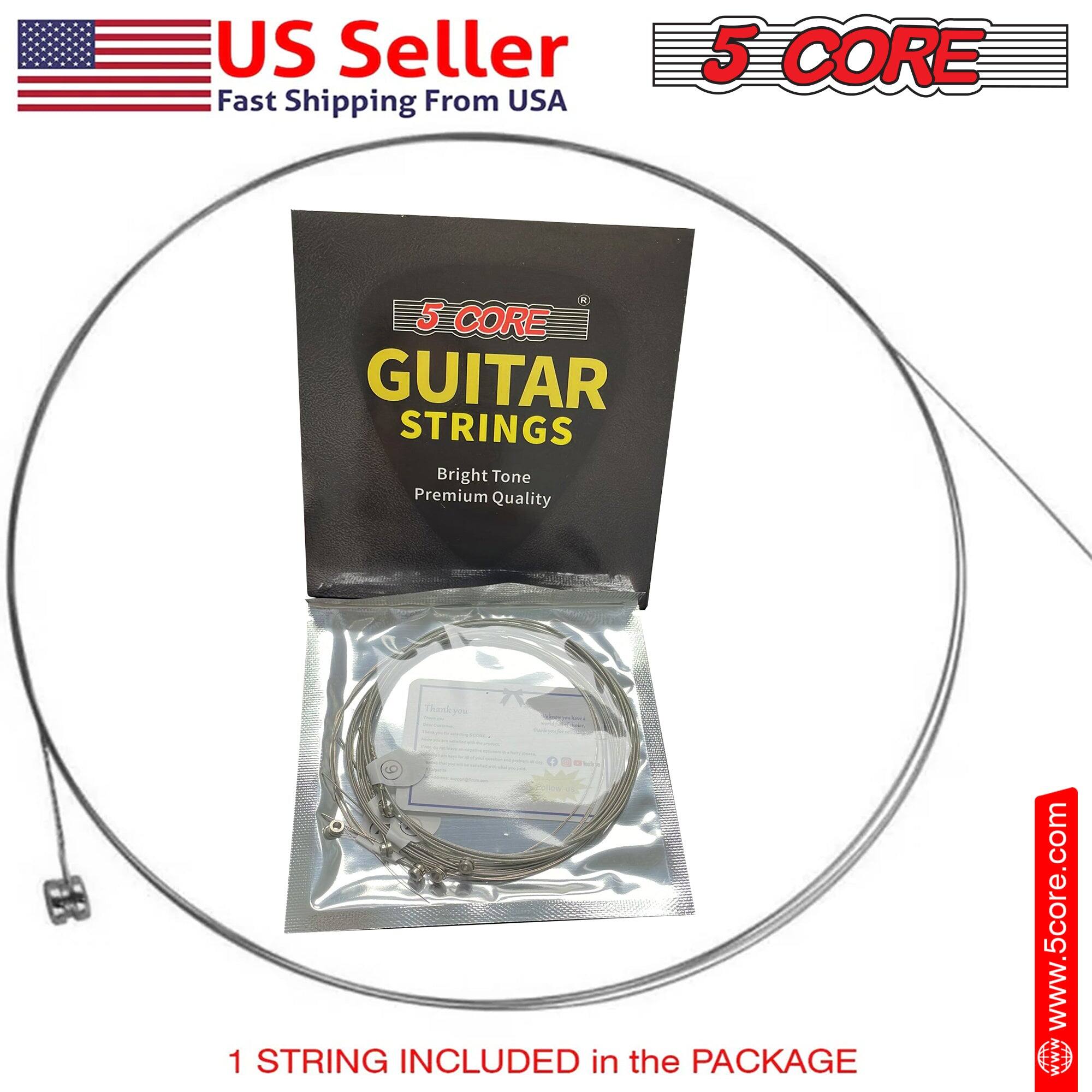 US Seller  
Fast Shipping From USA  

5 CORE  
GUITAR STRINGS  
Bright Tone  
Premium Quality  

1 STRING INCLUDED in the PACKAGE  

www.5core.com
