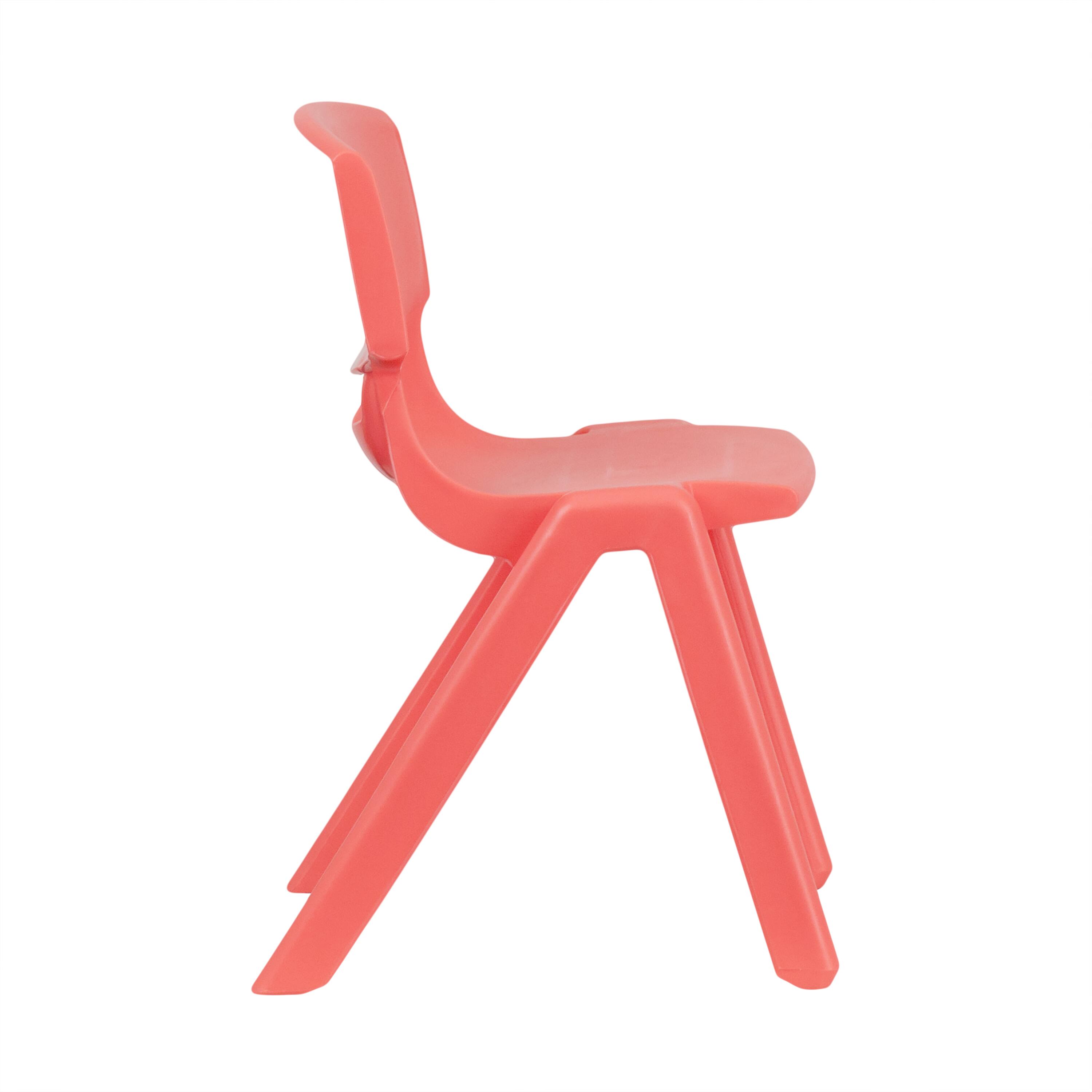 Alt View 7. Emma + Oliver - 4 Pack Plastic Stackable K-2 School Chair with 13.25"H Seat - Red.