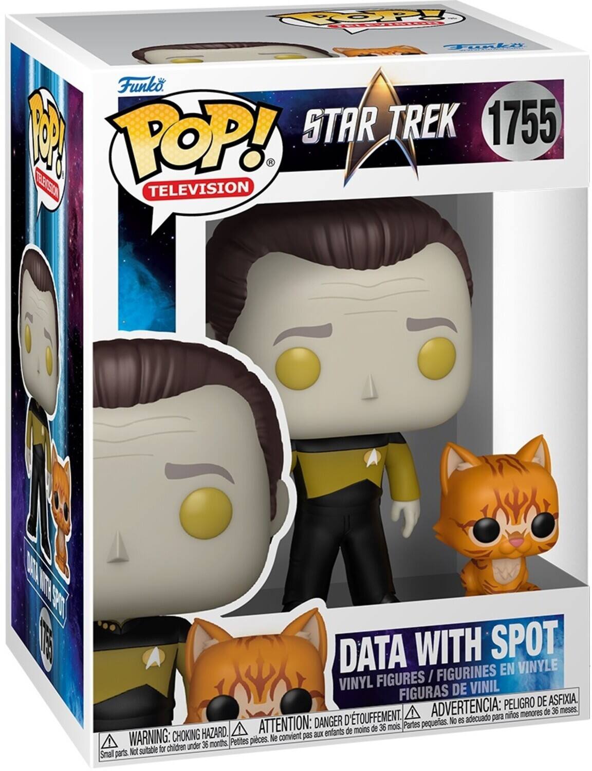 **TOP T Tki Funko A TOP!**

**STAR TREK 1755**

**POP! TELEVISION**

**DATA WITH SPOT**

**VINYL FIGURES / FIGURINES EN VINYLE / FIGURAS DE VINIL**

**WARNING: CHOKING HAZARD. Small parts. Not suitable for children under 36 months.**

**ATTENTION: DANGER D'ÉTOUFFEMENT. Petites pièces. Ne convient pas aux enfants de moins de 36 mois.**

**ADVERTENCIA: PELOJO DE ASFIXIA. Partes pequeñas. No es adecuado para niños menores de 36 meses.**