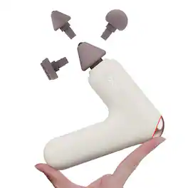 BREO - Massage Gun - 3 Speeds Portable Percussion Muscle Therapy with 3 Silicone Heads for Recovery & Pain Relief - White