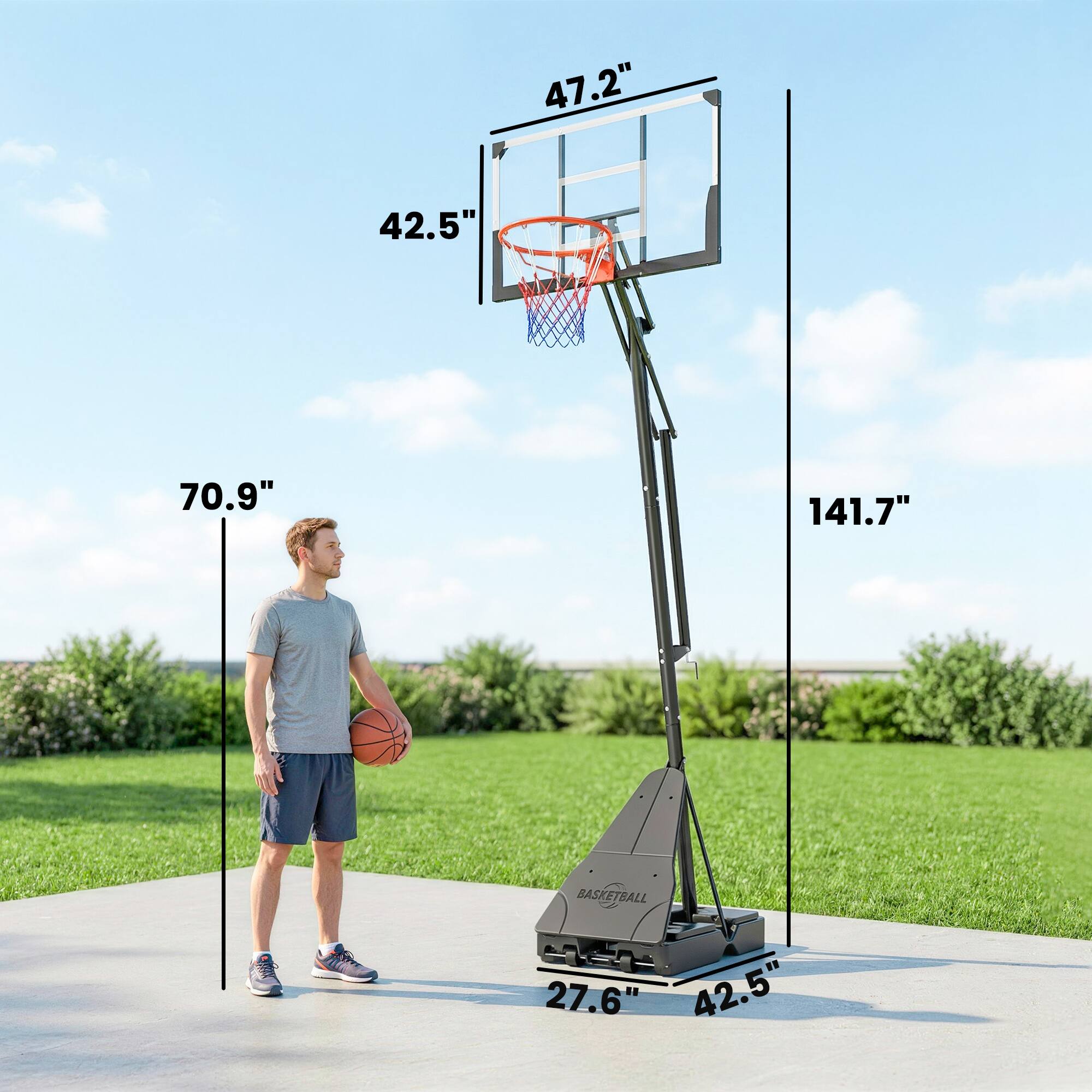 47.2" 42.5" 70.9" 141.7" BASKETBALL 27.6" 42.5"