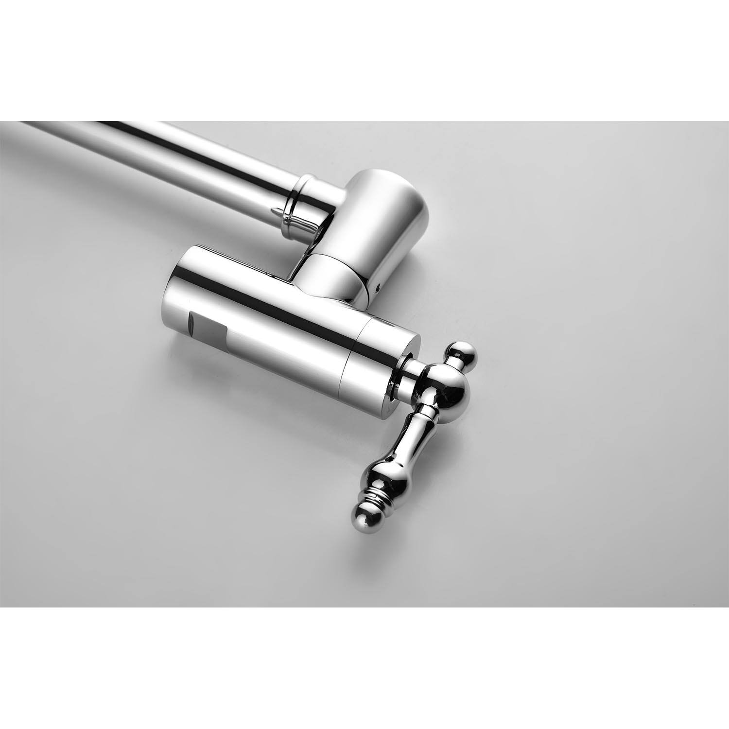 Alt View 5. Siljoy - Wall Mount Folding Kitchen Pot Filler Faucet - Chrome.
