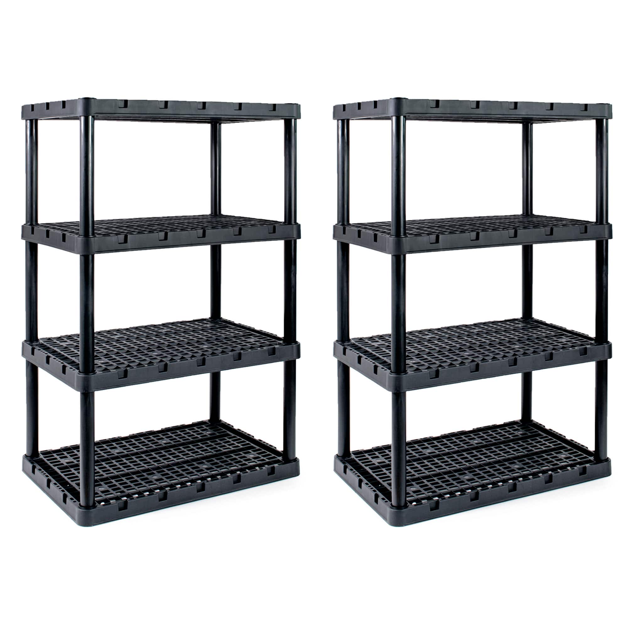 Gracious Living - XL 4 Shelf Knect A Shelf Ventilated Storage, 2 Pack - Black