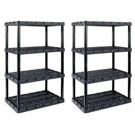 Gracious Living - XL 4 Shelf Knect A Shelf Ventilated Storage, 2 Pack - Black