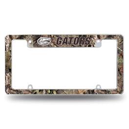 Rico Industries - Florida Gators Chrome Metal License Plate Frame with Bold Mossy Oak Camouflaged Camo Design - Multi