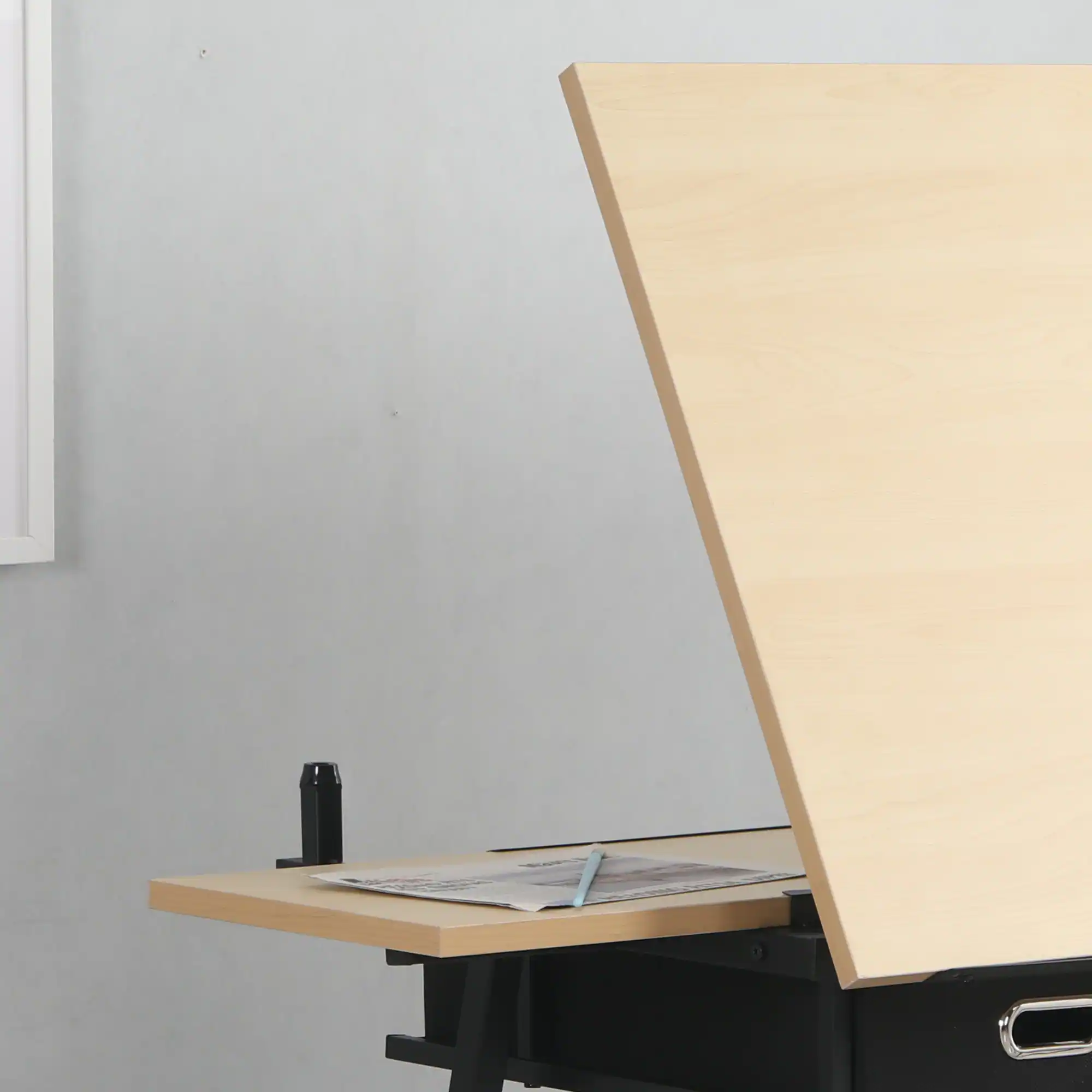 Alt View 6. GOODSILO - Professional Adjustable Drafting Table with Storage Drawers and Stool for Artists and Students - Ameican White Oak.