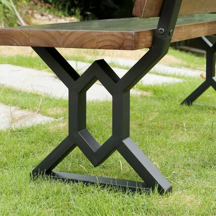 Front. JETRANSPORT - Bench 16 Inch Triangle Metal Chair Base With Backrest Bracket Set Of 2 Diy Project Suit For Butcher Block - A.