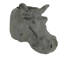 Endeavor Home & Garden - Grey Stone Finish Hippo Head Hanging Planter Statue Outdoor Décor - Gray