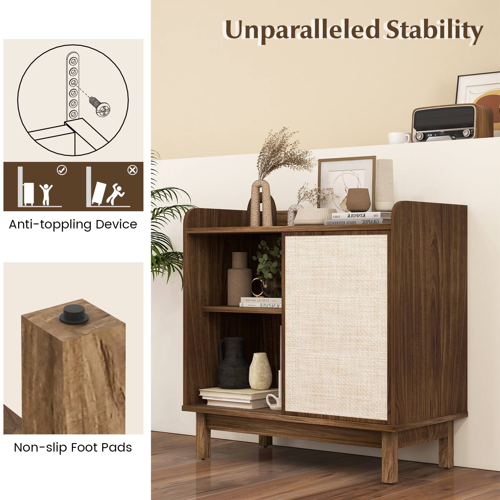 Unparalleled Stability
Anti-toppling Device - KINPOLK
Non-slip Foot Pads