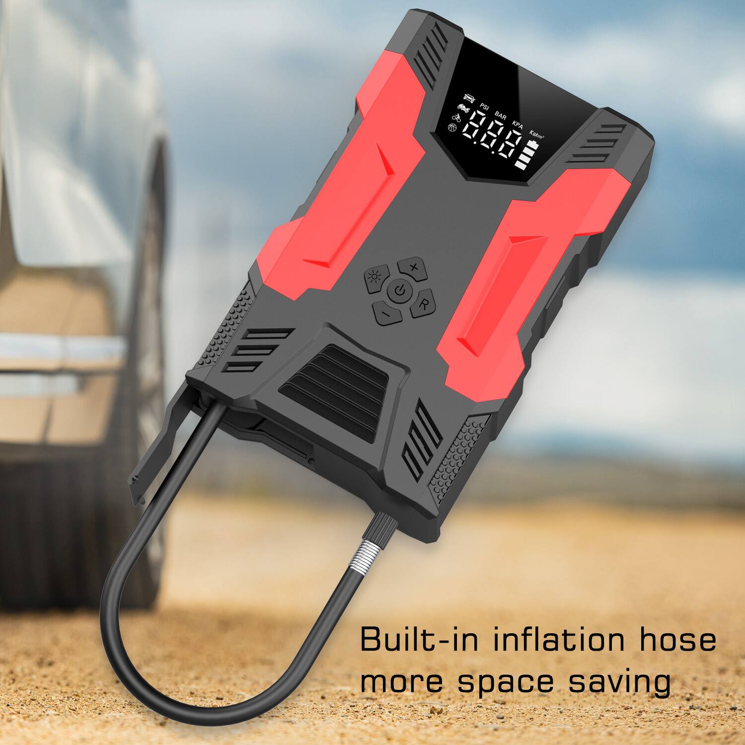 nl - PSI :  d I BAR PA Eabm  UD x  R - S Built-in inflation hose more space saving