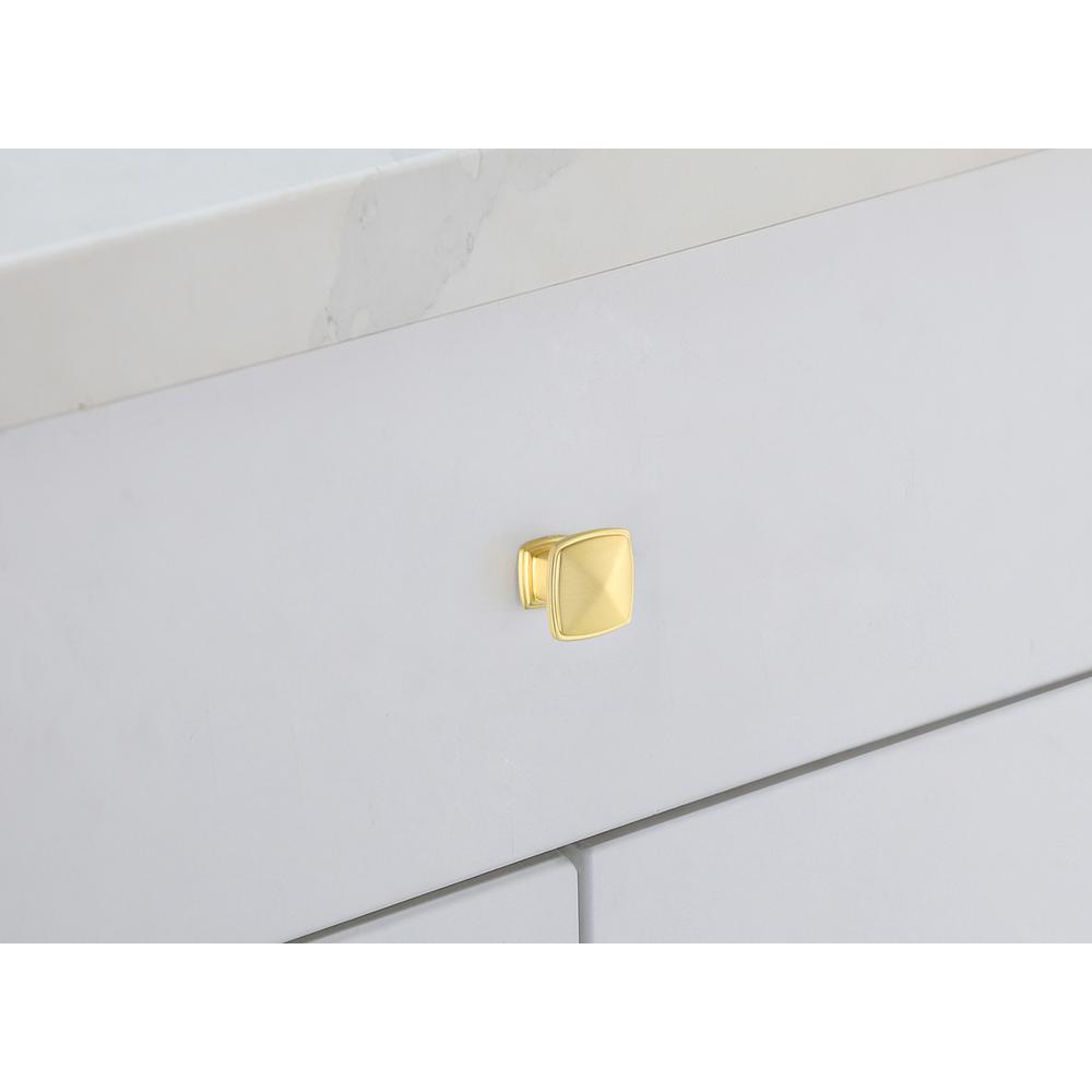 Alt View 1. Elegant Decor - Marcel 1.2" Brushed Gold Square Knob Multipack (Set of 10) - Brushed Gold.