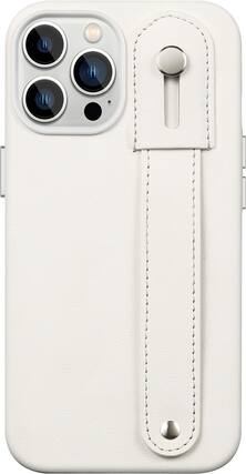 Front. SaharaCase - Indy Series Hand Strap Case for Apple iPhone 13 Pro - Cloud White.