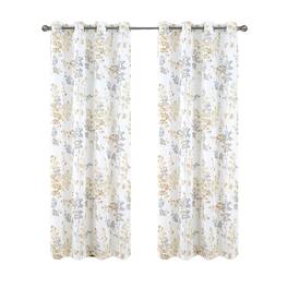 Olivia Gray - 100% Polyester 140 GSM Aiden Printed Textured Grommet Curtain Panel 54" x 84" - Taupe