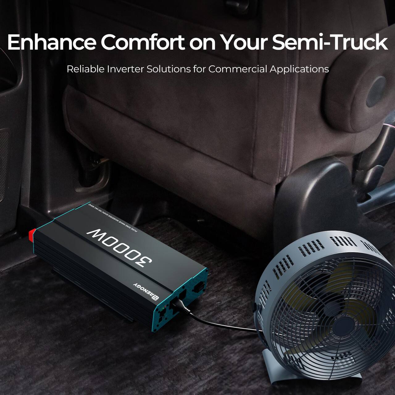 Enhance Comfort on Your Semi-Truck: Reliable Inverter Solutions for Commercial Applications.