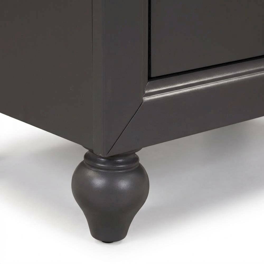 Left. Starlight Canyon Home - Dark Gray Nightstand with Melamine & Rubberwood Frame for Cozy Bedroom - Gray.