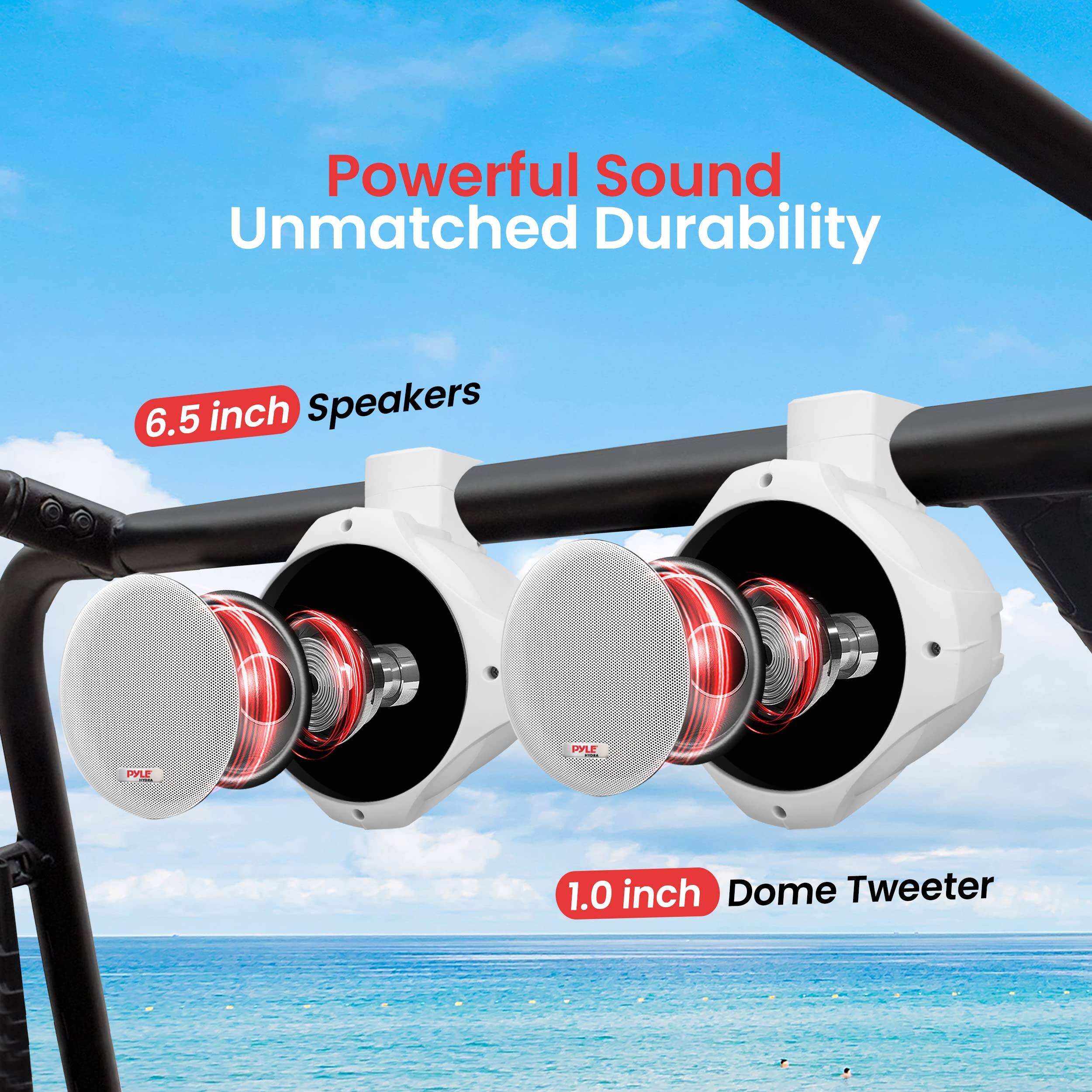 Powerful Sound, Unmatched Durability, 6.5 inch Speakers, 1.0 inch Dome Tweeter