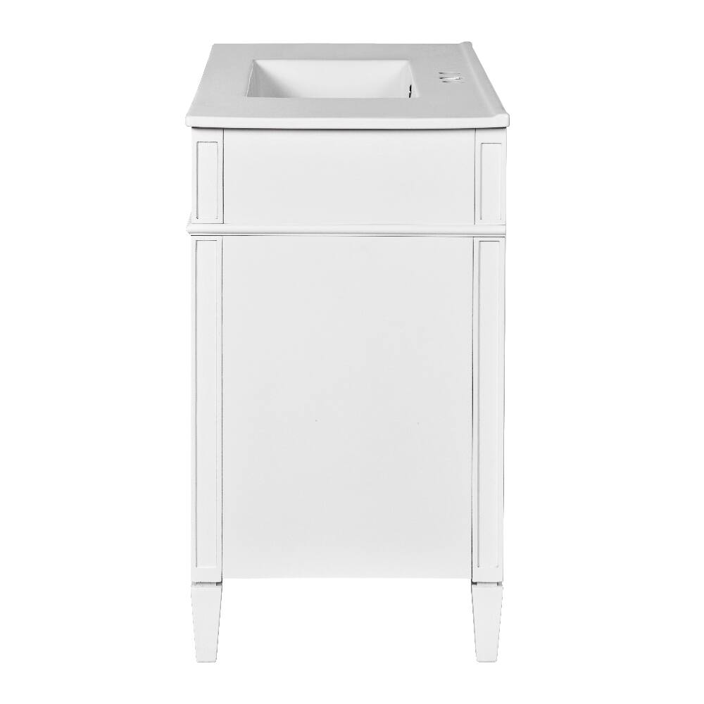 Alt View 9. Loheer - Loheer 36 Inch White Bathroom Vanity Single Sink Bathroom Vanity with Drawers - White.