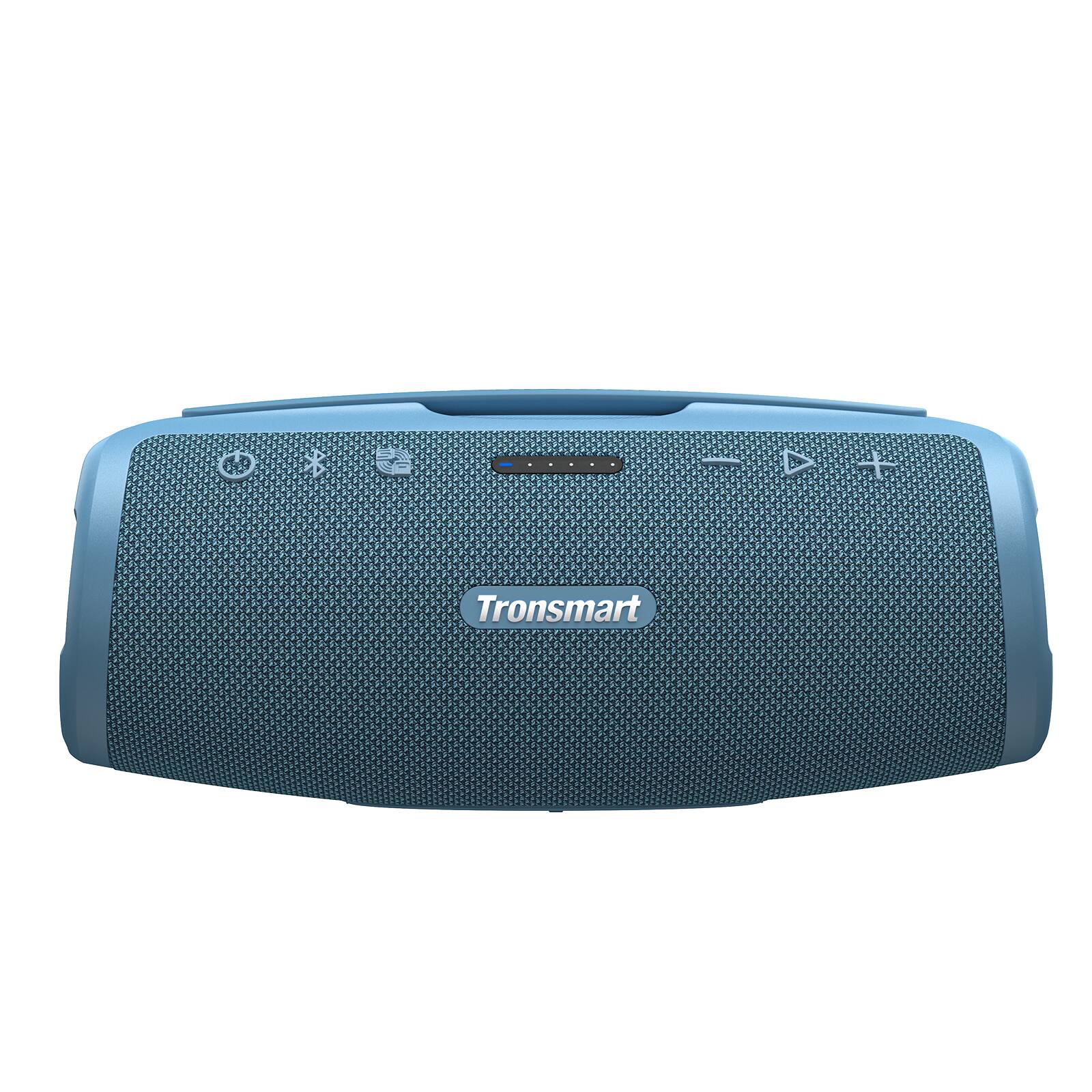 Left. Tronsmart - Mirtune S100 Portable Bluetooth Outdoor Speaker, Powerful 50W Sound and Enhanced Bass, 20H Playtime, IPX7 Waterproof - Blue.