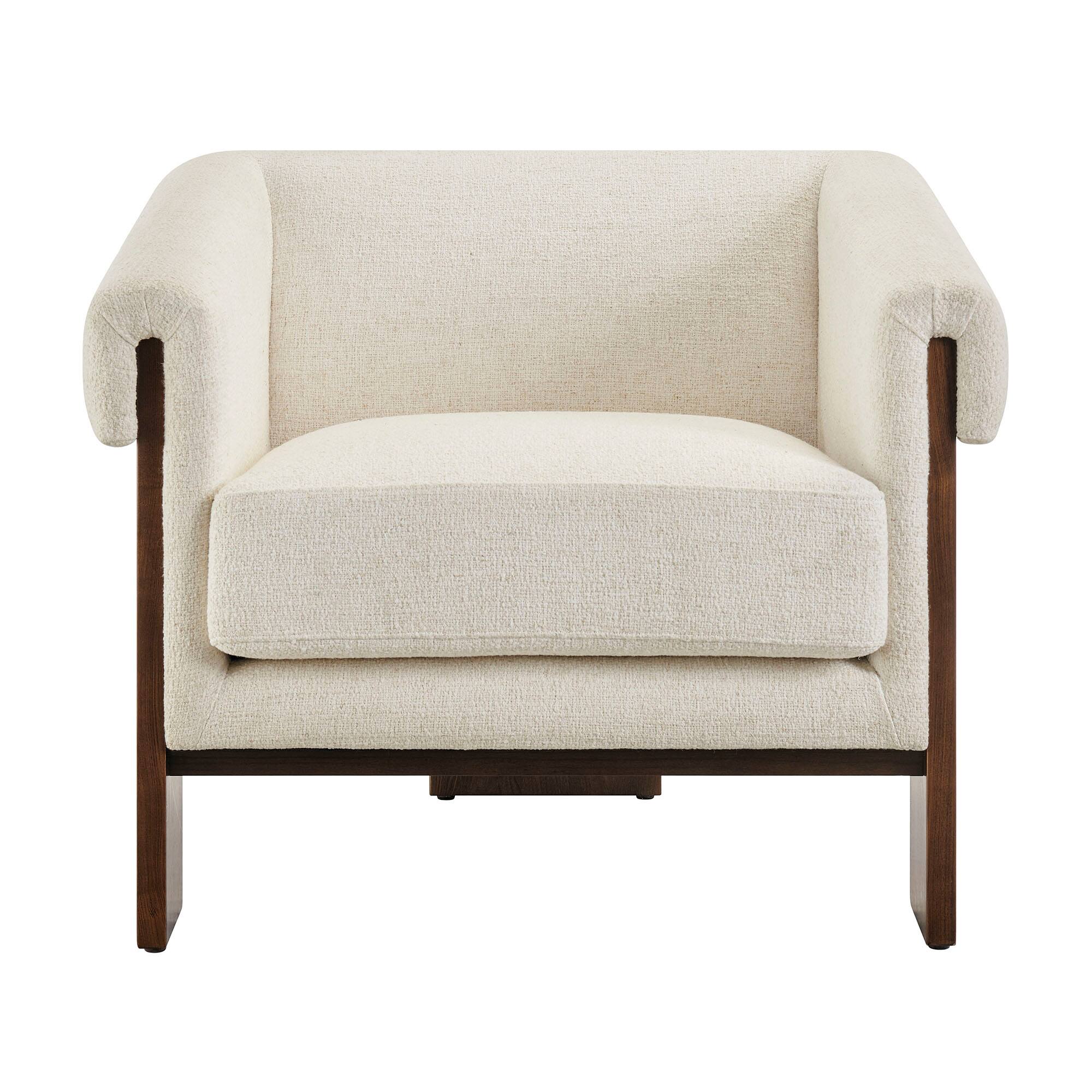 Alt View 4. Modway - Halbrook Linen Blend Tripod Accent Chair by Modway - Ivory.