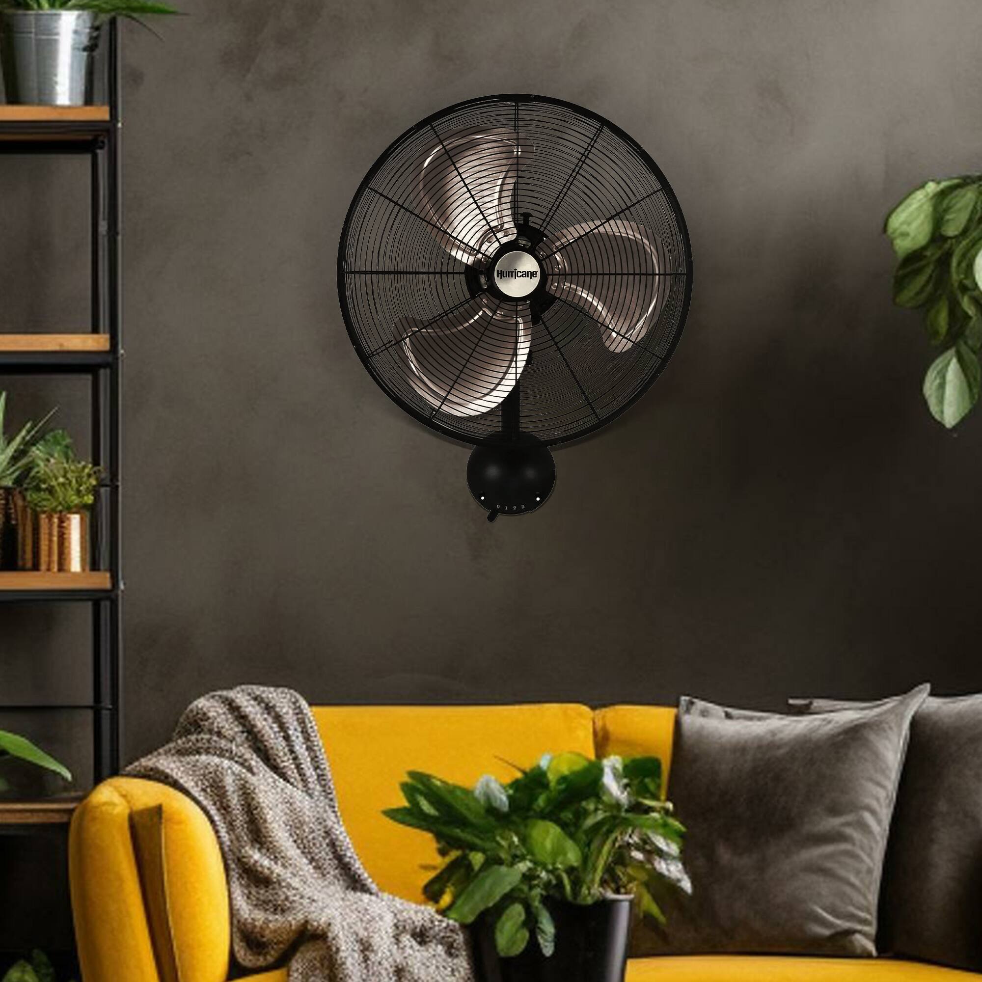 Alt View 3. Hurricane - Hurricane 16 Inch Pro High Velocity Oscillating Metal Wall Mount Fan, Black - Black.