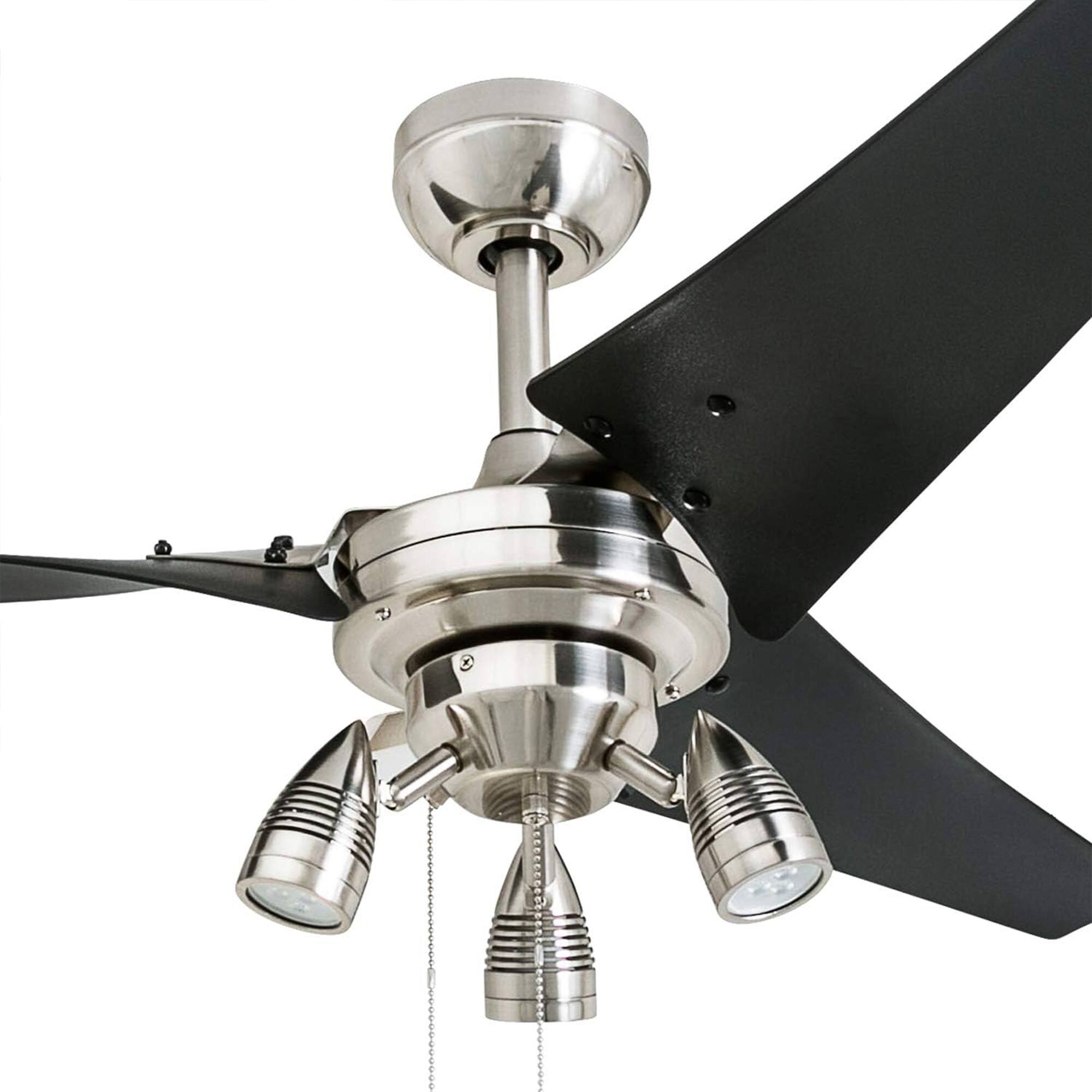 Alt View 5. Honeywell - Honeywell Phelix 56 Inch Indoor LED Ceiling Fan with Light & Pull Chain, Nickel - Brushed Nickel.
