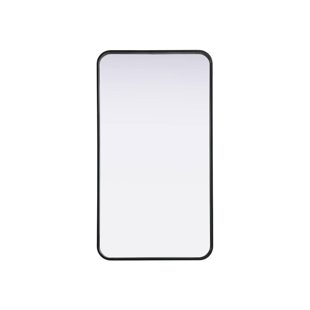 Alt View 8. Elegant Decor - Contour Metal Rectangle Mirror 20x36 in Black - Black.