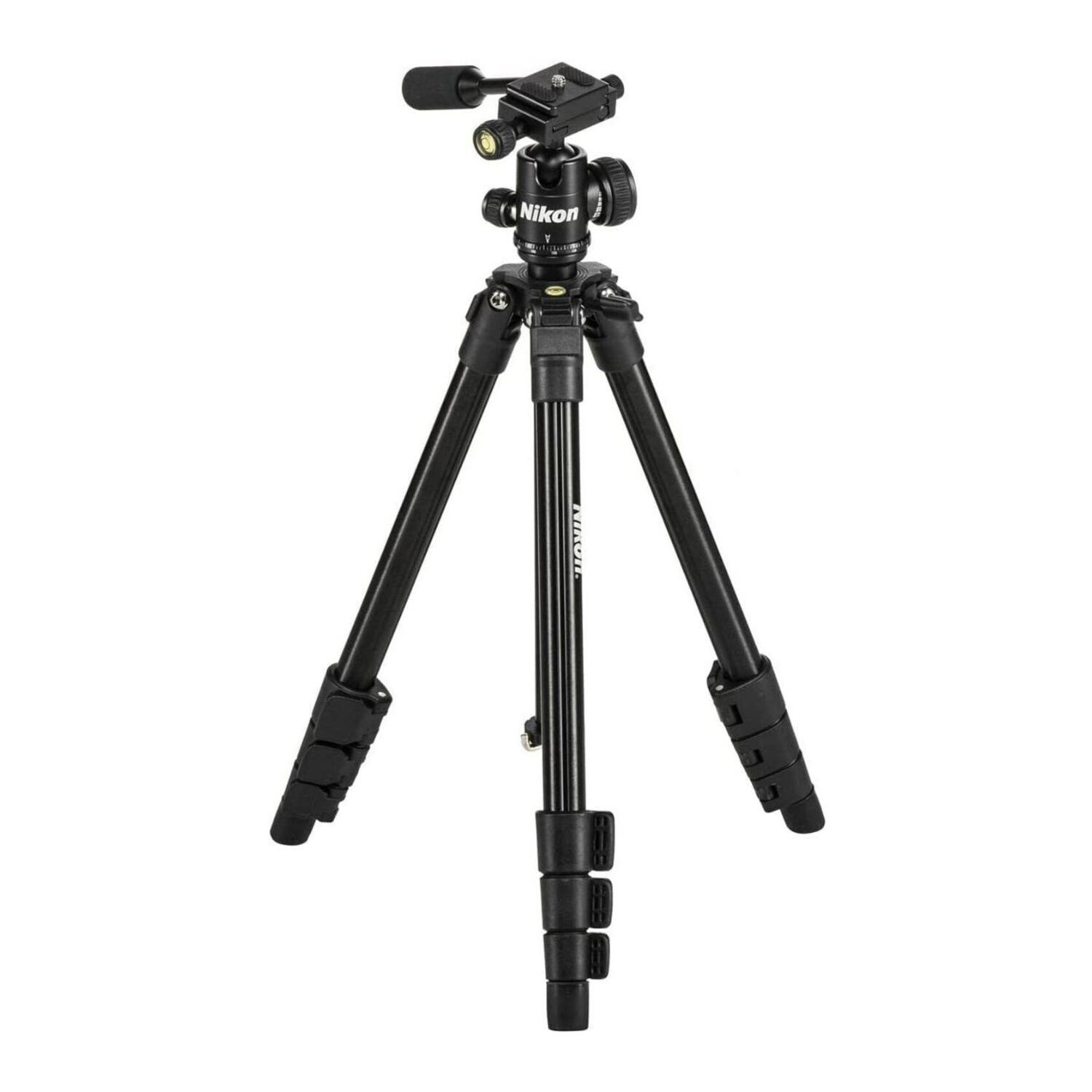 Nikon - 16749 Compact Outdoor Four-Section Aluminum Alloy Tripod (Black)