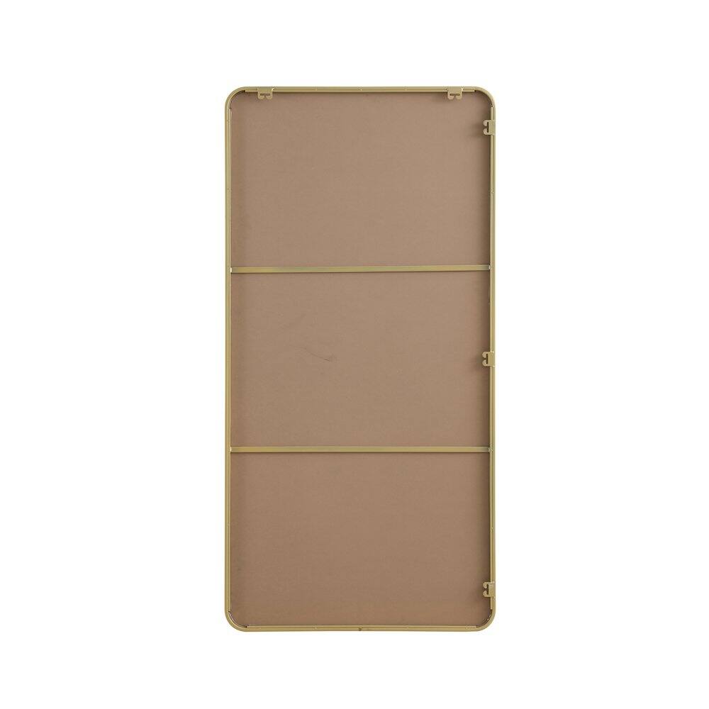 Angle. Elegant Decor - Contour Metal Rectangle Mirror 30x60 in Brass - Brass.