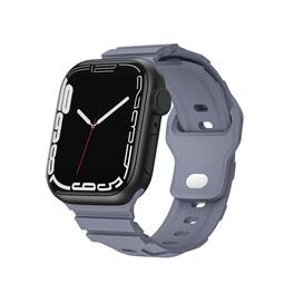 StrapsCo - Intrepid Band Silicone Rubber Watch Strap For Apple Watch - 40mm/41mm/42mm - Blue Grey
