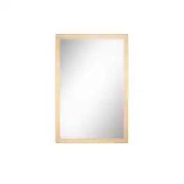 Boyel Living - 24 in W x 16 in L Dark Wood Grain Rectangular Slanted Edge Aluminum Framed Wall Bathroom Vanity Mirror