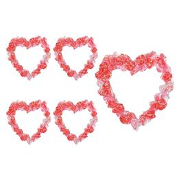 Unique Bargains - 5pcs Mini Vintage Picture Frames, 2in Resin Glow-in-dark Glitter Diamond Tiny Photo Frame for DIY - Bright Red