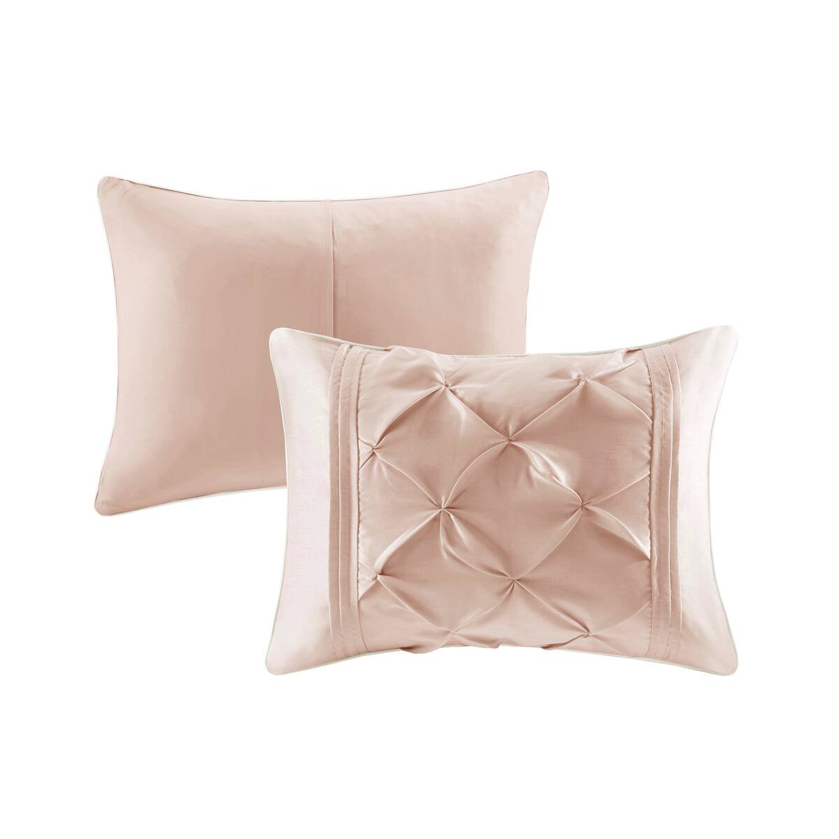 Left. TinyHomie - 7 Piece Tufted Comforter Set Blush King - Blush.