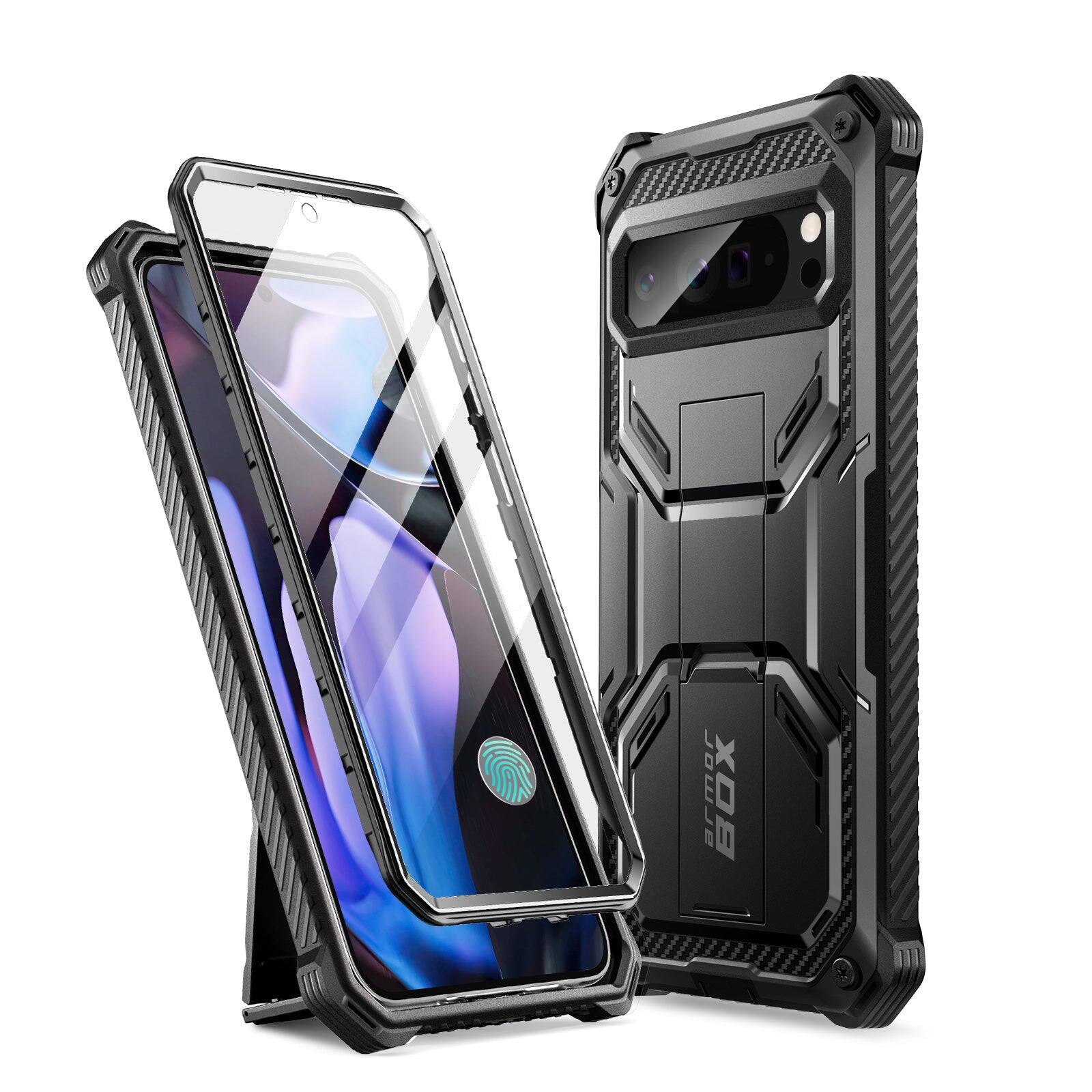 Angle. i-Blason - i-Blason Armorbox Case for Google Pixel 10 / 10 Pro – Kickstand, Screen Protector, Military-Grade - Black.