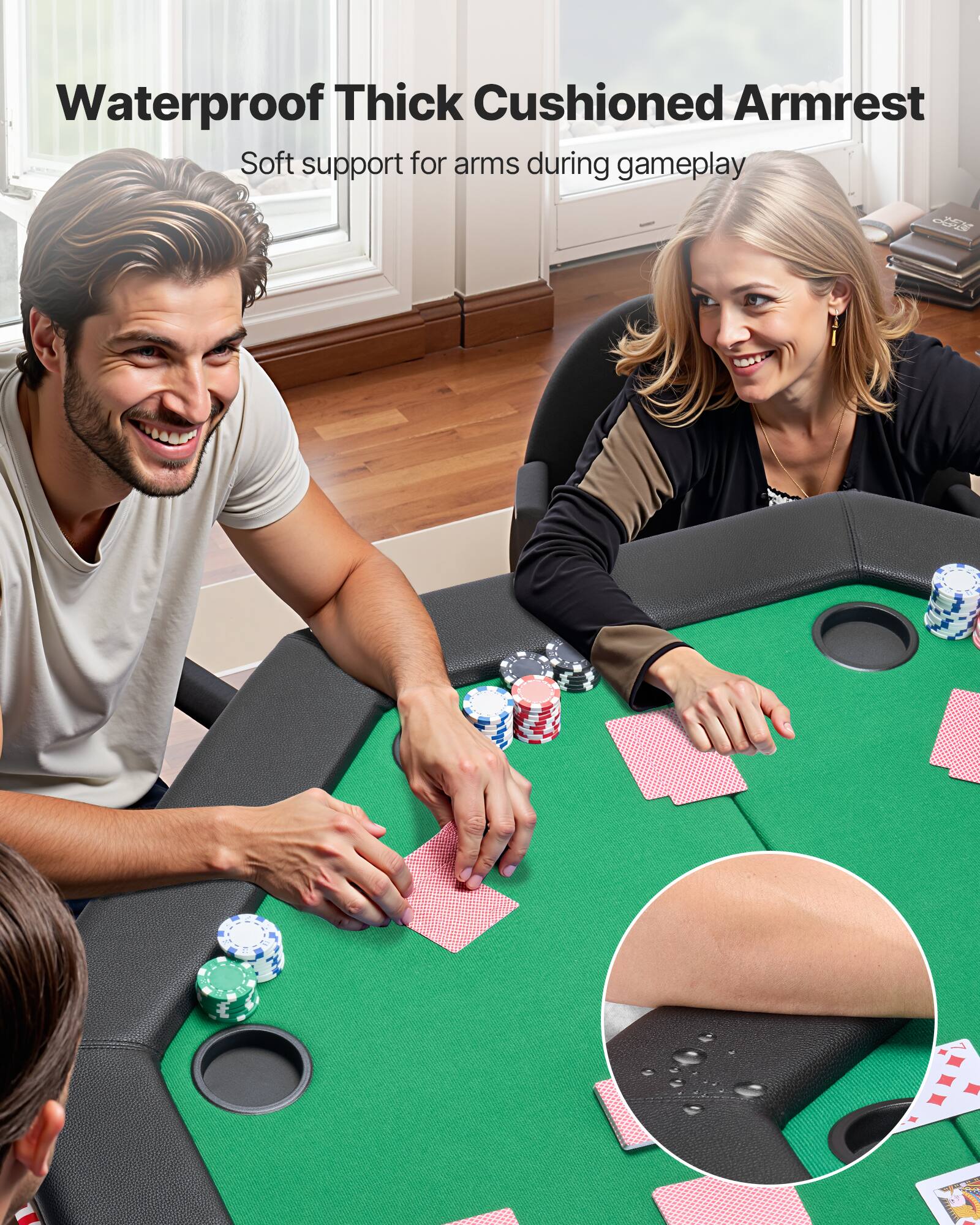 Waterproof Thick Cushioned Armrest  
Soft support for arms during gameplay