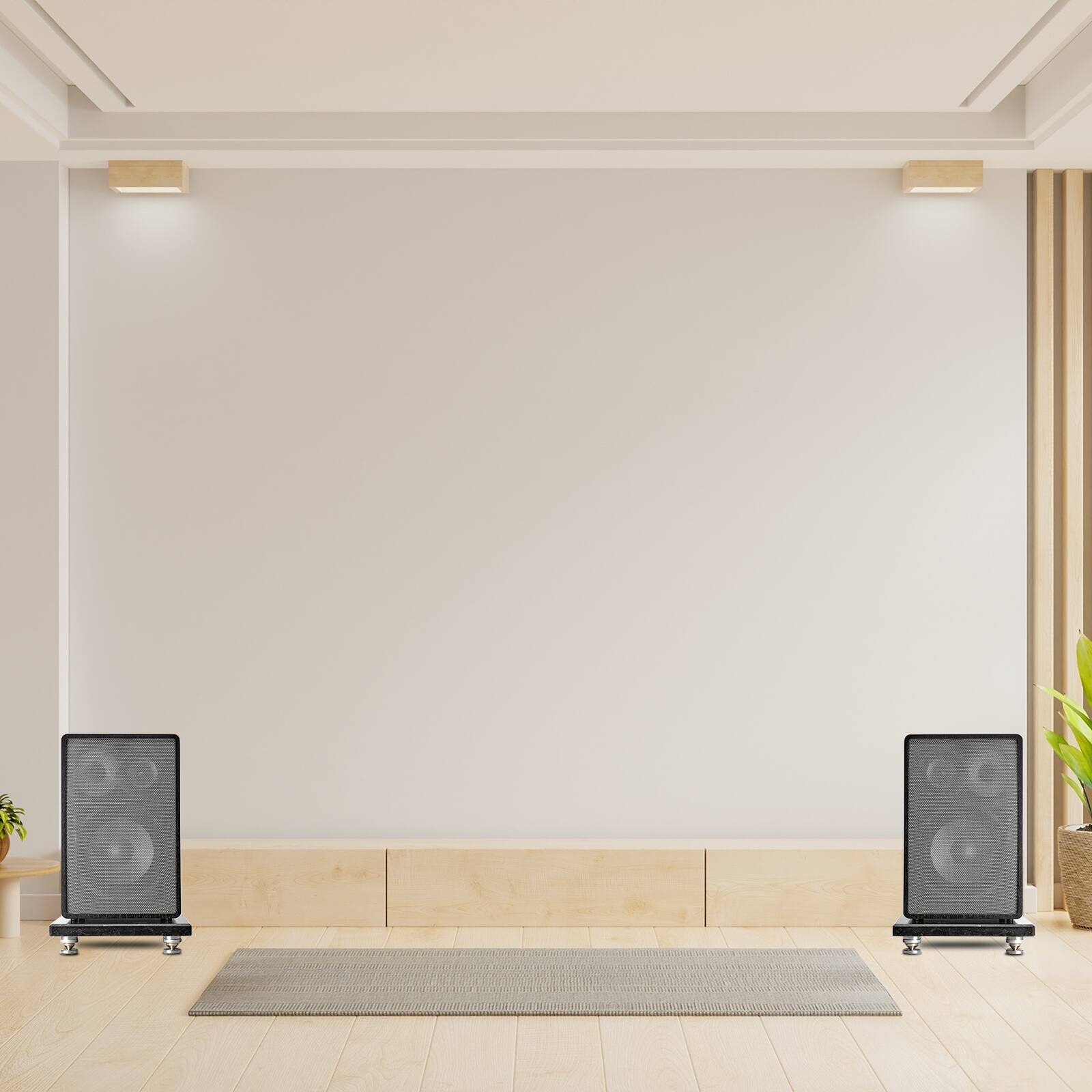 Alt View 5. Unique Bargains - 4pcs Speaker Isolation Feet, 25x5mm Copper Shock Absorption Pad Anti Vibration for Amplifier Audio - Black.