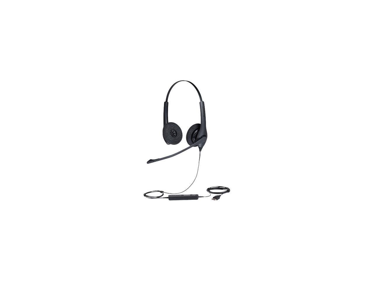 Left. Jabra - Jabra BIZ 1500 Headset - Stereo - USB - Wired - 32 Ohm - 20 Hz to 6.80 kHz - Over-the-head - Binaural - Supra-aural - Red.