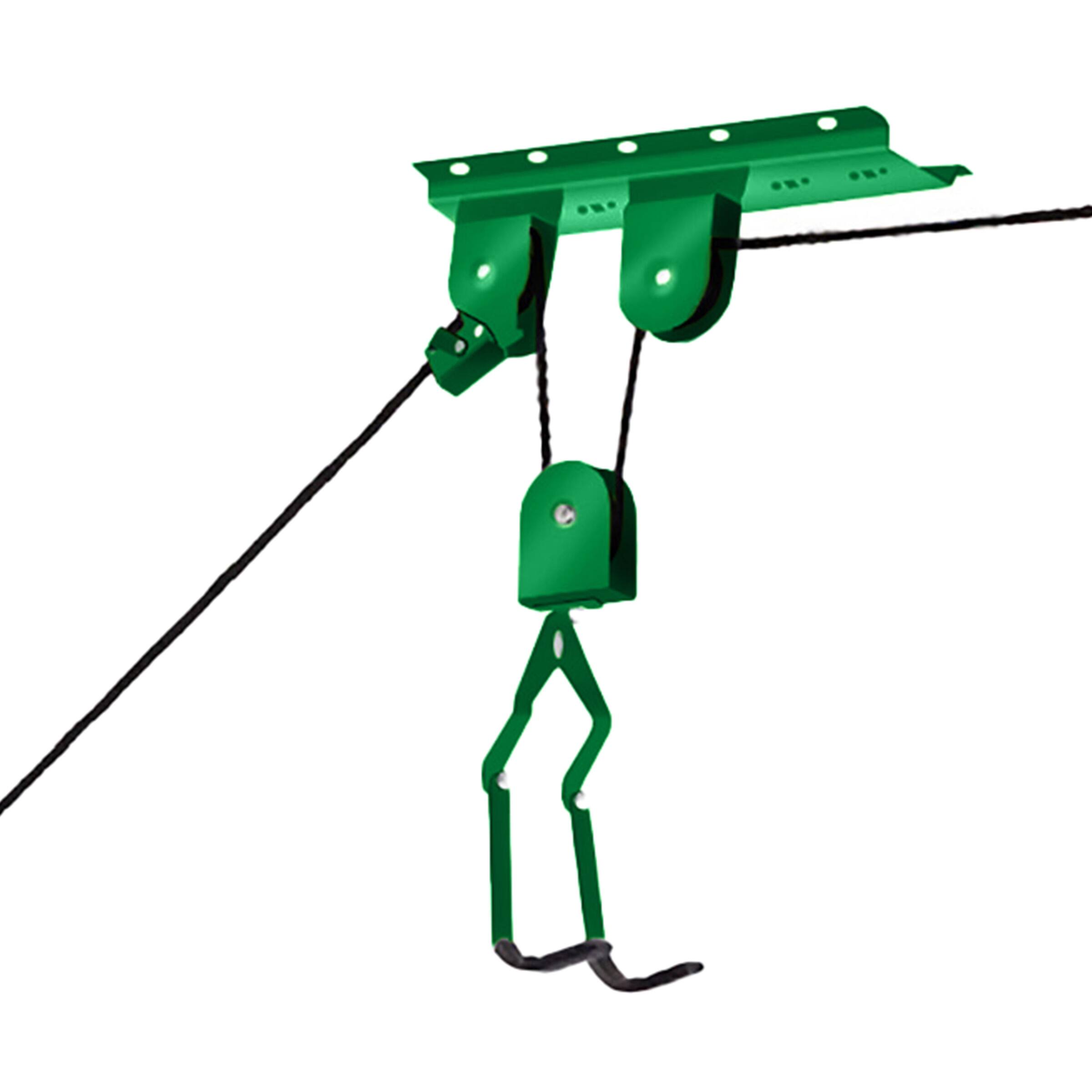 Alt View 3. RAD Sportz - 2 Bike Hoists with 100lb Capacity - Neon Green and Black.