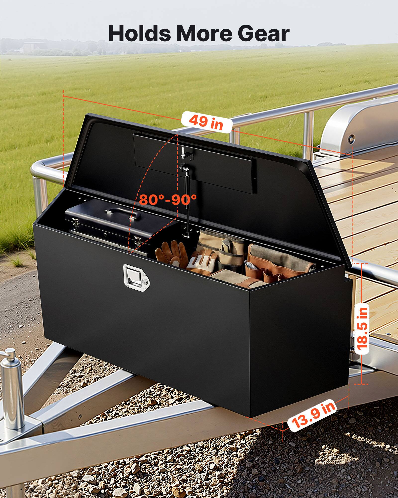 Holds More Gear  
49 in  
80°-90°  
18.5 in  
5 in  
13.9 in