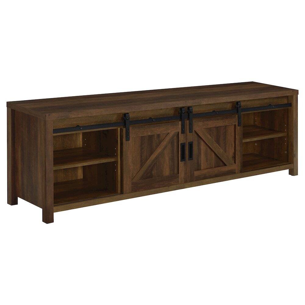 Alt View 4. Coaster Co. of America - Madra 2-door Engineered Wood 79" TV Stand Dark Pine - Green.