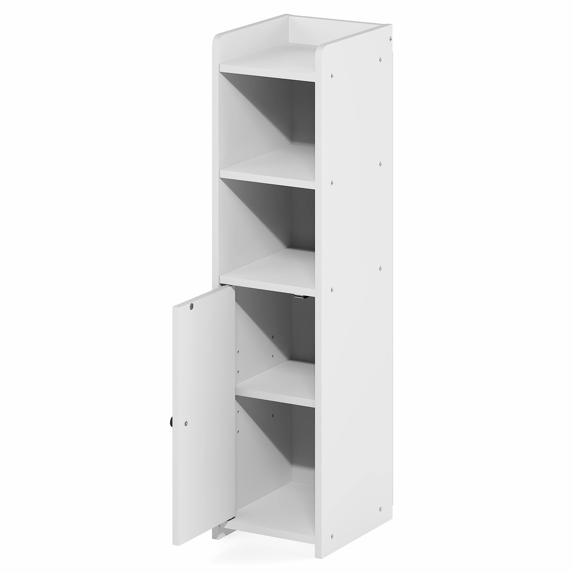 Alt View 5. Furinno - FULDA Bathroom Storage Cabinet, 5-Tier Bathroom Cabinet, 32H, for Small Spaces, Bathroom, Living Room, Entryway - White.