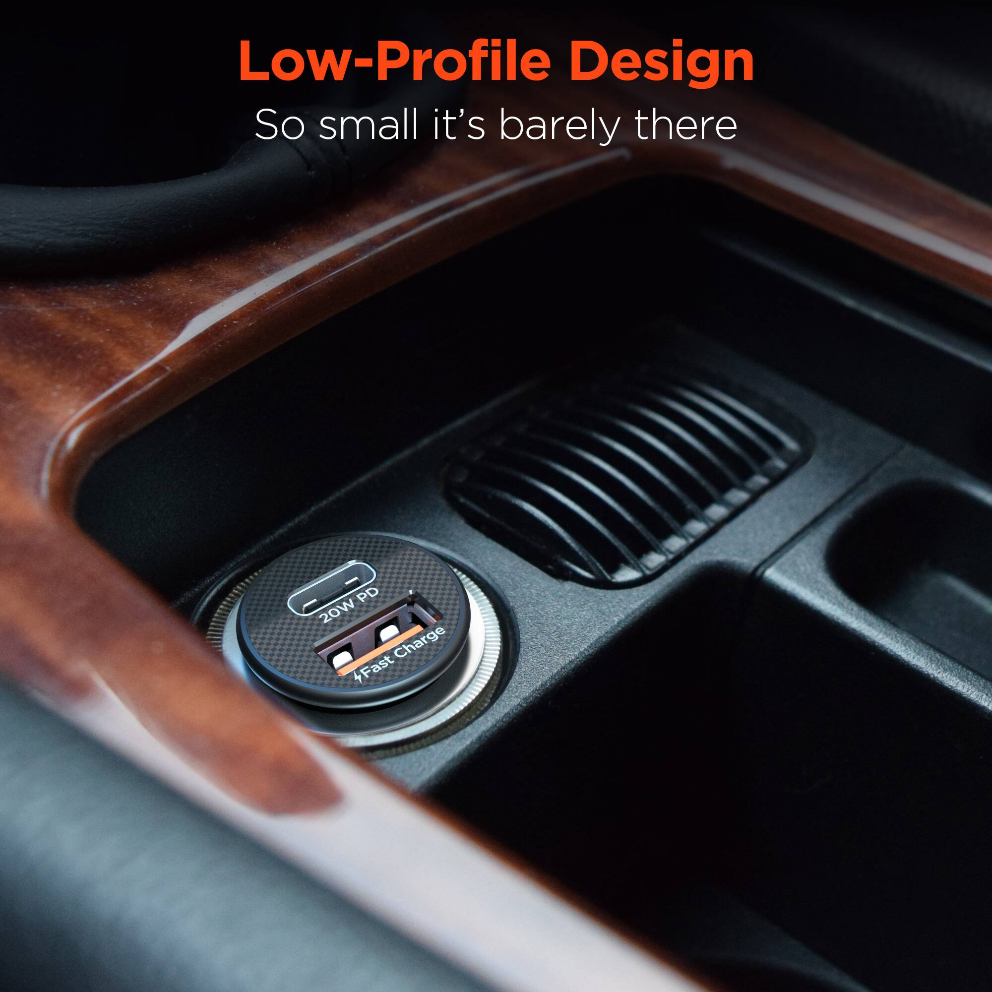 Low-Profile Design  
So small it's barely there  

20W PD Charge + Fast