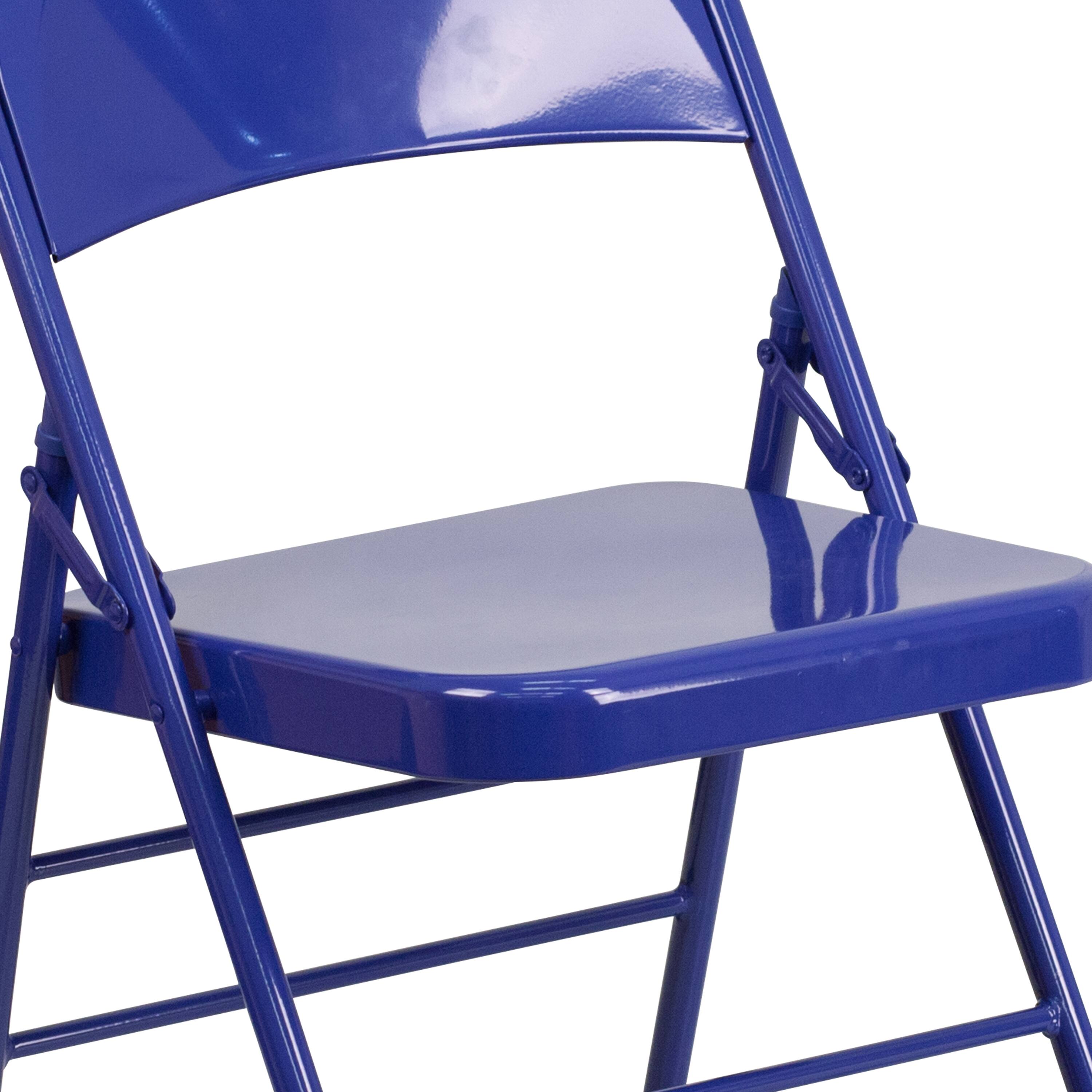 Alt View 9. Emma + Oliver - 2 Pack Home & Office Colorful Metal Folding Chair Teen and Event Seating - Cobalt Blue.